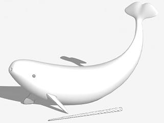 海豚雕塑小品SU模型下载_sketchup草图大师SKP模型