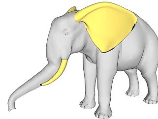 大象工艺品小雕塑SU模型下载_sketchup草图大师SKP模型