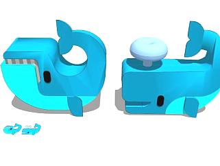 鲸鱼玩具雕塑SU模型下载_sketchup草图大师SKP模型