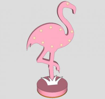 火烈鸟装饰SU模型下载_sketchup草图大师SKP模型