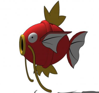 卡通鱼王SU模型下载_sketchup草图大师SKP模型