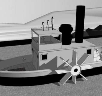 交通汽船SU模型下载_sketchup草图大师SKP模型