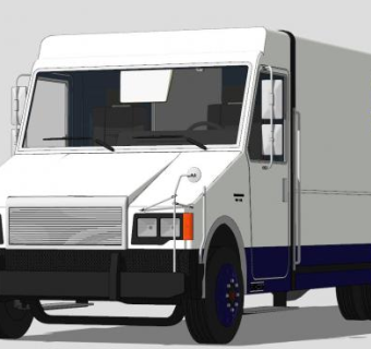 白色小货车SU模型下载_sketchup草图大师SKP模型