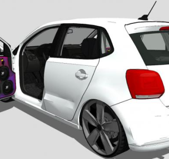 大众Polo汽车SU模型下载_sketchup草图大师SKP模型