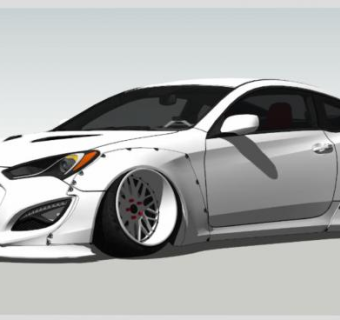 白色跑车SU模型下载_sketchup草图大师SKP模型