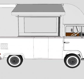 食物餐车SU模型下载_sketchup草图大师SKP模型