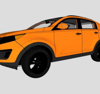 起亚狮跑汽车SU模型下载_sketchup草图大师SKP模型