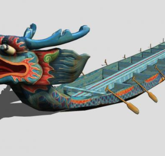 龙舟船SU模型下载_sketchup草图大师SKP模型