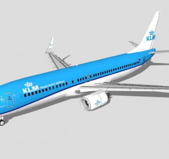 荷兰皇家航空飞机客机SU模型下载_sketchup草图大师SKP模型