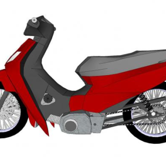 女士摩托车电动车SU模型下载_sketchup草图大师SKP模型