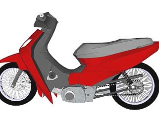 女士摩托车电动车SU模型下载_sketchup草图大师SKP模型