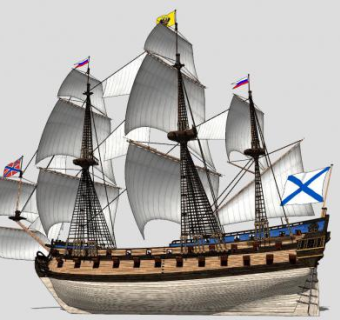 英吉利战船帆船SU模型下载_sketchup草图大师SKP模型