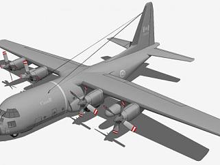 C-130E大力神<em>运输机</em>SU模型下载_sketchup草图大师SKP...