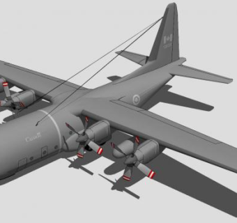 C-130E大力神运输机SU模型下载_sketchup草图大师SKP模型