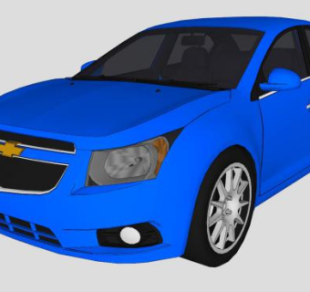 雪佛兰科鲁兹汽车SU模型下载_sketchup草图大师SKP模型