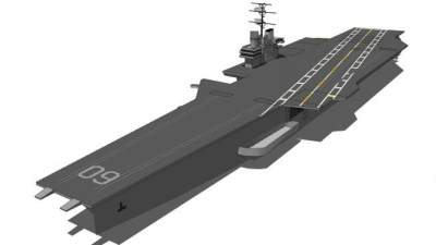 直通甲板航空母舰SU模型下载_sketchup草图大师SKP模型