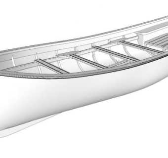 白模小船SU模型下载_sketchup草图大师SKP模型
