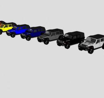 JEEP吉普车牧马人汽车越野车SU模型下载_sketchup草图大师SKP模型
