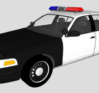 警车车辆SU模型下载_sketchup草图大师SKP模型