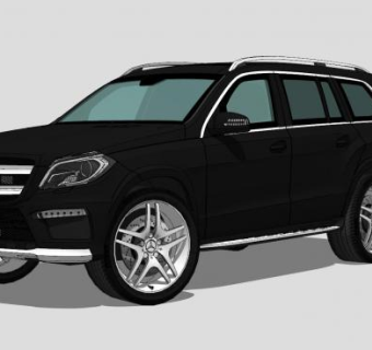 奔驰E200汽车SU模型下载_sketchup草图大师SKP模型