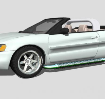 敞篷跑车车辆SU模型下载_sketchup草图大师SKP模型