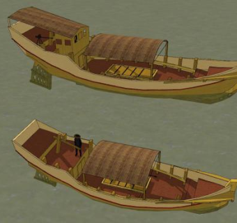 越南民兵船渔船SU模型下载_sketchup草图大师SKP模型