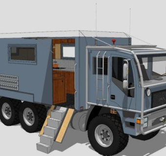 自行式房车SU模型下载_sketchup草图大师SKP模型