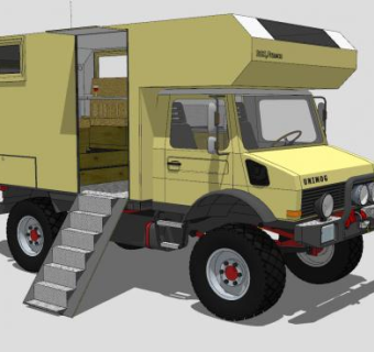 自行式小型房车SU模型下载_sketchup草图大师SKP模型