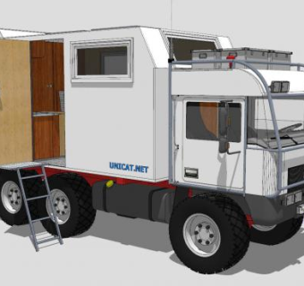 多功能旅行房车SU模型下载_sketchup草图大师SKP模型