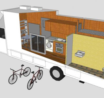 自行式房车内部构造SU模型下载_sketchup草图大师SKP模型