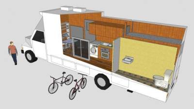 自行式房车内部构造SU模型下载_sketchup草图大师SKP模型
