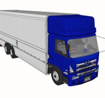 大卡车货运车SU模型下载_sketchup草图大师SKP模型