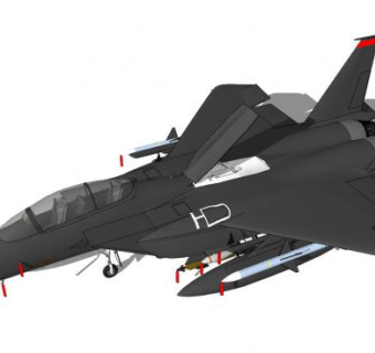 F-15后掠翼飞机SU模型下载_sketchup草图大师SKP模型