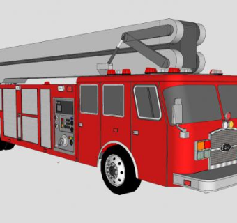 美式消防车辆SU模型下载_sketchup草图大师SKP模型