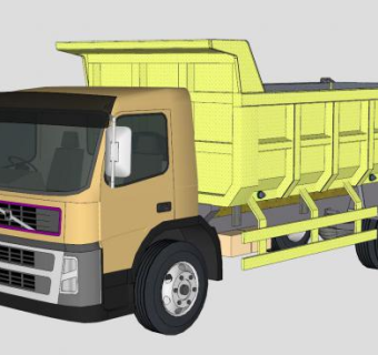 沃尔沃大卡车翻斗车SU模型下载_sketchup草图大师SKP模型