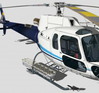 民用直升飞机SU模型下载_sketchup草图大师SKP模型