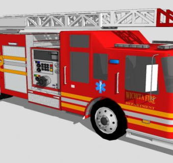 救援的消防车SU模型下载_sketchup草图大师SKP模型