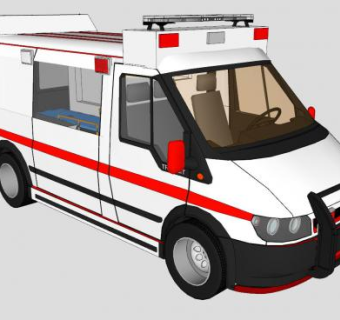医疗救护车辆SU模型下载_sketchup草图大师SKP模型