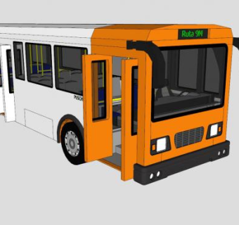 公交巴士公共汽车SU模型下载_sketchup草图大师SKP模型