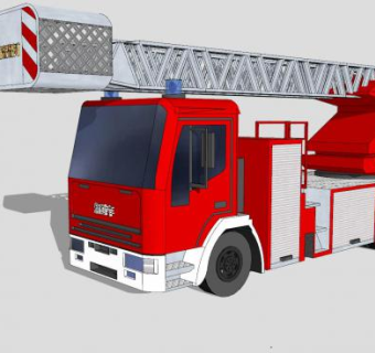 云梯消防车辆SU模型下载_sketchup草图大师SKP模型