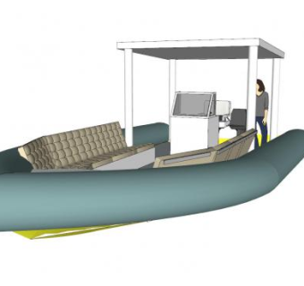 气垫船游艇SU模型下载_sketchup草图大师SKP模型