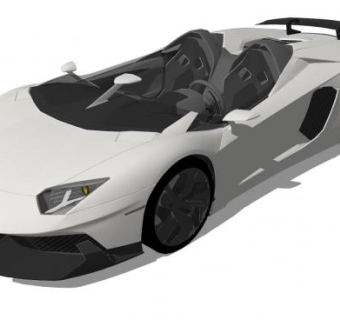 白色兰博基尼SU模型下载_sketchup草图大师SKP模型
