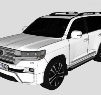 丰田巡洋舰SUV汽车SU模型下载_sketchup草图大师SKP模型