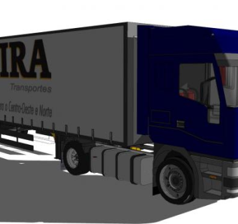 物流大货车SU模型下载_sketchup草图大师SKP模型