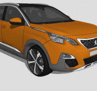 东风标致3008汽车SU模型下载_sketchup草图大师SKP模型