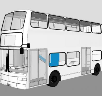 双层公交巴士车SU模型下载_sketchup草图大师SKP模型