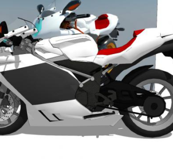 现代摩托车机车SU模型下载_sketchup草图大师SKP模型