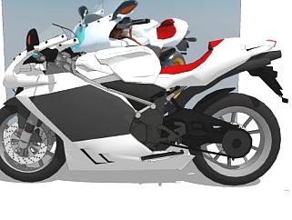 现代摩托车机车SU模型下载_sketchup草图大师SKP模型