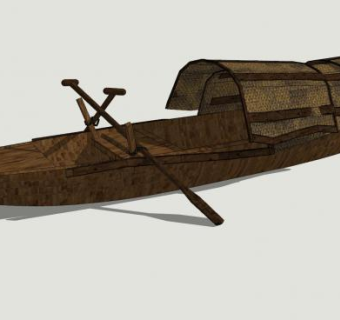 乌篷船小舟SU模型下载_sketchup草图大师SKP模型
