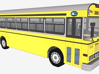 巴士美国校车SU模型下载_sketchup草图大师SKP模型